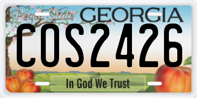 GA license plate COS2426