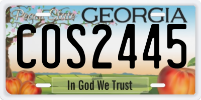 GA license plate COS2445