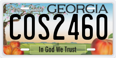 GA license plate COS2460