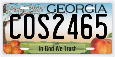GA license plate COS2465