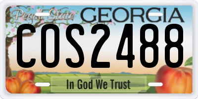 GA license plate COS2488
