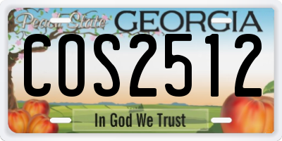 GA license plate COS2512