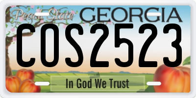 GA license plate COS2523