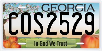 GA license plate COS2529