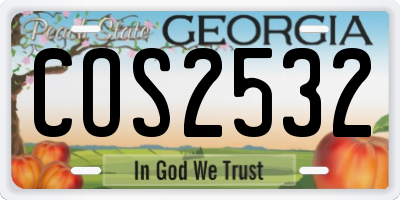 GA license plate COS2532