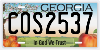 GA license plate COS2537