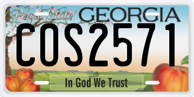 GA license plate COS2571