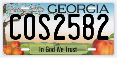 GA license plate COS2582