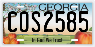 GA license plate COS2585
