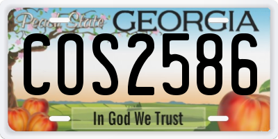 GA license plate COS2586