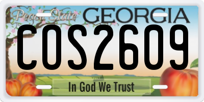 GA license plate COS2609