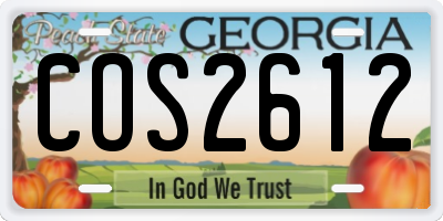 GA license plate COS2612