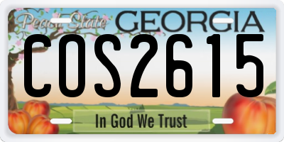 GA license plate COS2615
