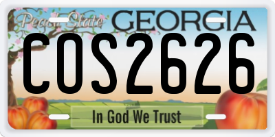 GA license plate COS2626