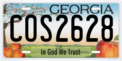GA license plate COS2628
