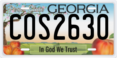 GA license plate COS2630