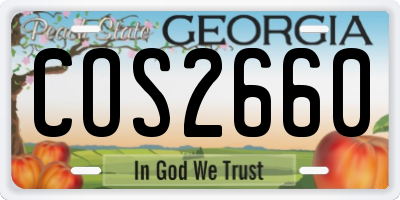 GA license plate COS2660