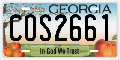 GA license plate COS2661