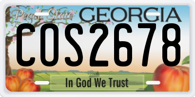 GA license plate COS2678