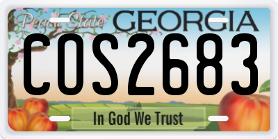 GA license plate COS2683