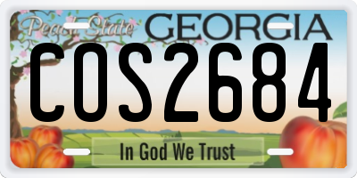 GA license plate COS2684