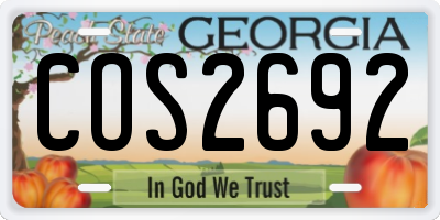 GA license plate COS2692