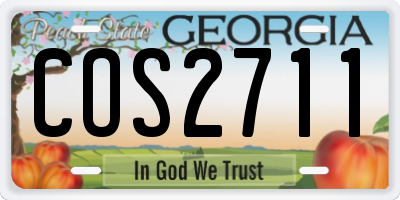 GA license plate COS2711