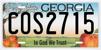 GA license plate COS2715