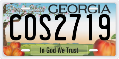 GA license plate COS2719