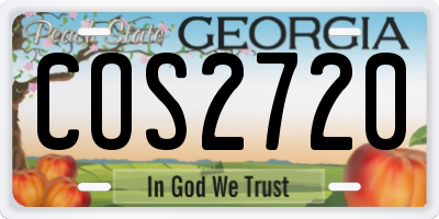 GA license plate COS2720