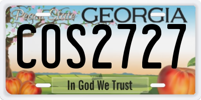 GA license plate COS2727