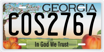 GA license plate COS2767