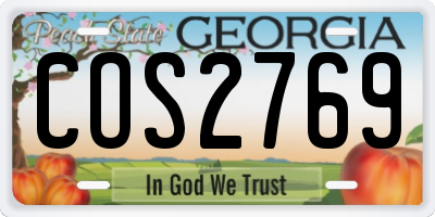 GA license plate COS2769