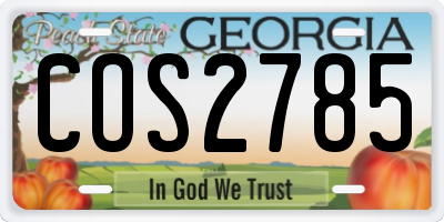 GA license plate COS2785