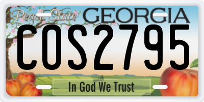 GA license plate COS2795