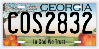 GA license plate COS2832