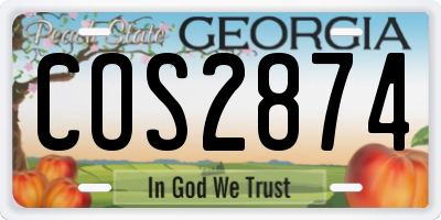 GA license plate COS2874