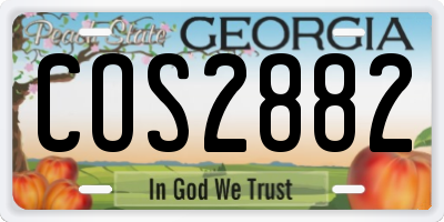 GA license plate COS2882