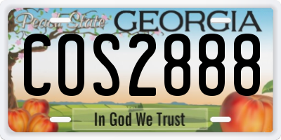 GA license plate COS2888