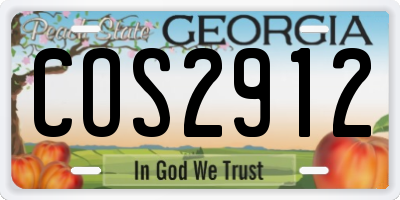 GA license plate COS2912