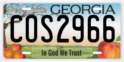 GA license plate COS2966