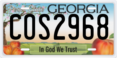 GA license plate COS2968