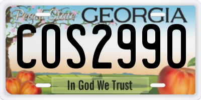 GA license plate COS2990