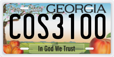 GA license plate COS3100