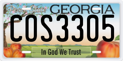 GA license plate COS3305