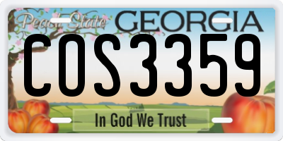 GA license plate COS3359