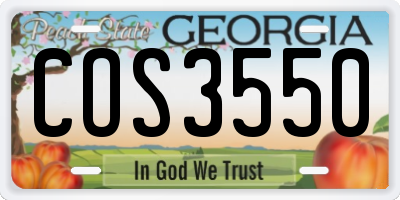 GA license plate COS3550