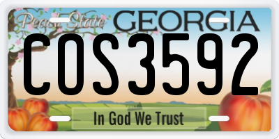 GA license plate COS3592