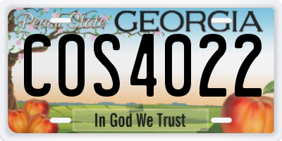GA license plate COS4022