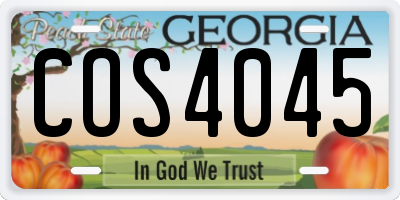 GA license plate COS4045